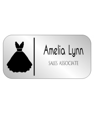 Bridal Shop 2 Line Rounded Rectangle Name Badge