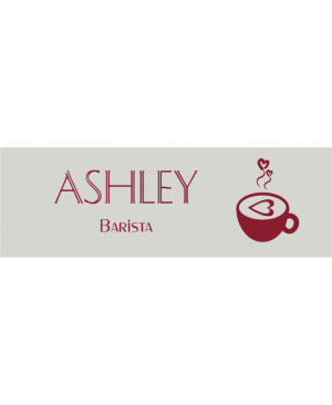 Latte Art Mug Coffee Shop Rectangle Name Tag