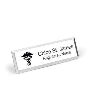 1x3 inch Caduceus Medical Name Badge