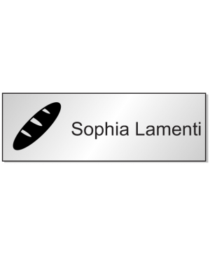 Rectangle 1 Line Bakery Name Badge B