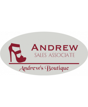 Shoe Store 3 Line Oval Name Badge