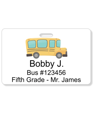Student Bus Number Horizontal ID Card