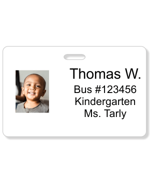 Student Bus Number Horizontal Photo ID Card
