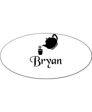 Tea & Coffee Shop Oval Name Tag