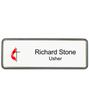 United Methodist Church Small Name Badge w/ Premier Frame