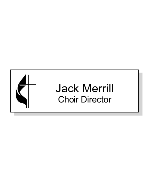 United Methodist Engraved  Name Tag - Rectangle