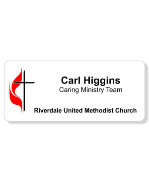 United Methodist Full Color Name Tag - Large Rectangle