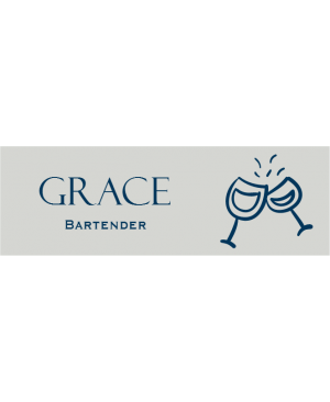 Wine Glass Rectangle Bar & Wine Name Tag