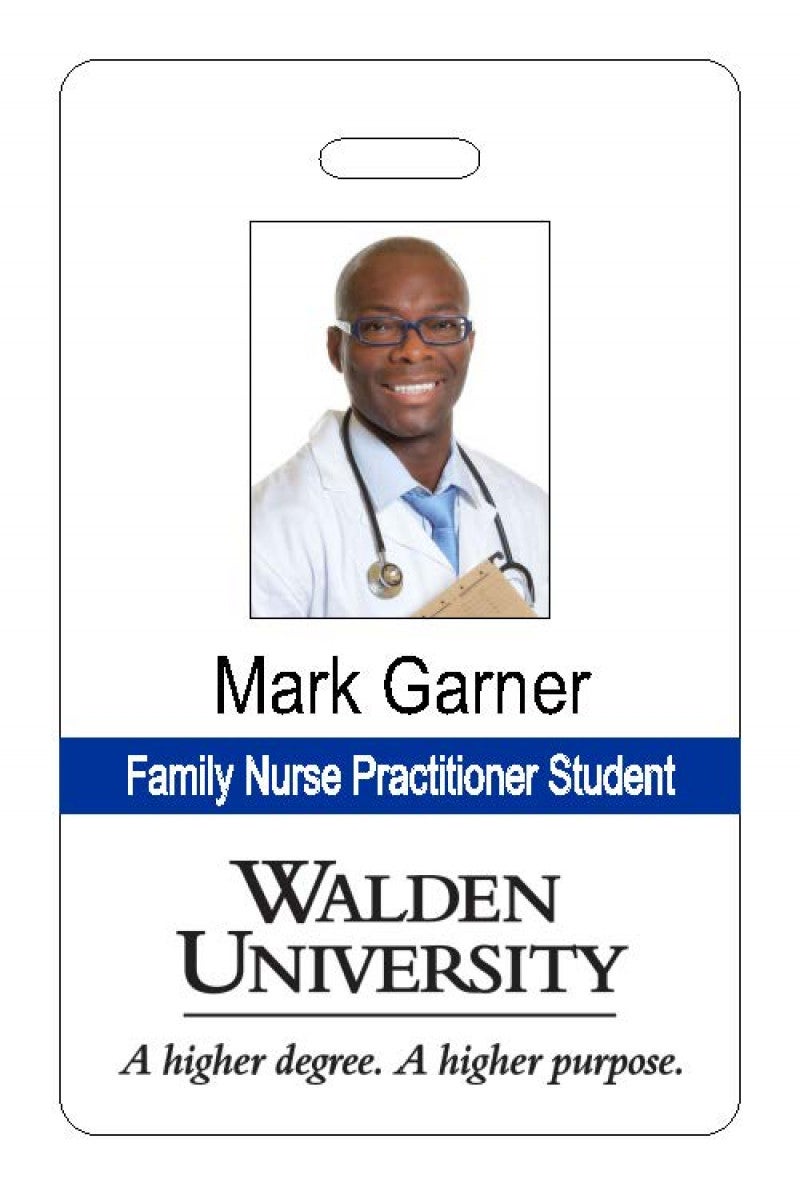 Walden University Photo ID Vertical Style 3 Name Tag Wizard