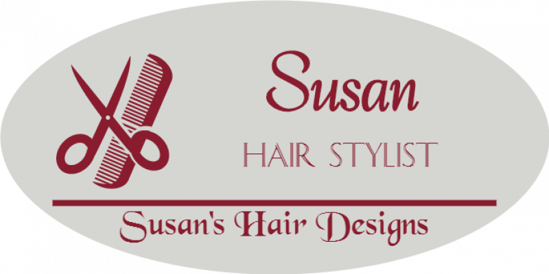 Hair Salon 3 Line Oval Name Badge A Hair Salon 3 Line Oval Name Badge A