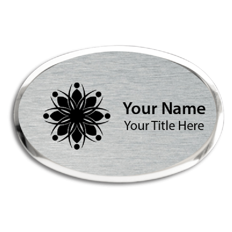 Magnetic Engraved Executive Beveled Oval Badges Magnetic Engraved Executive Beveled Oval Badges
