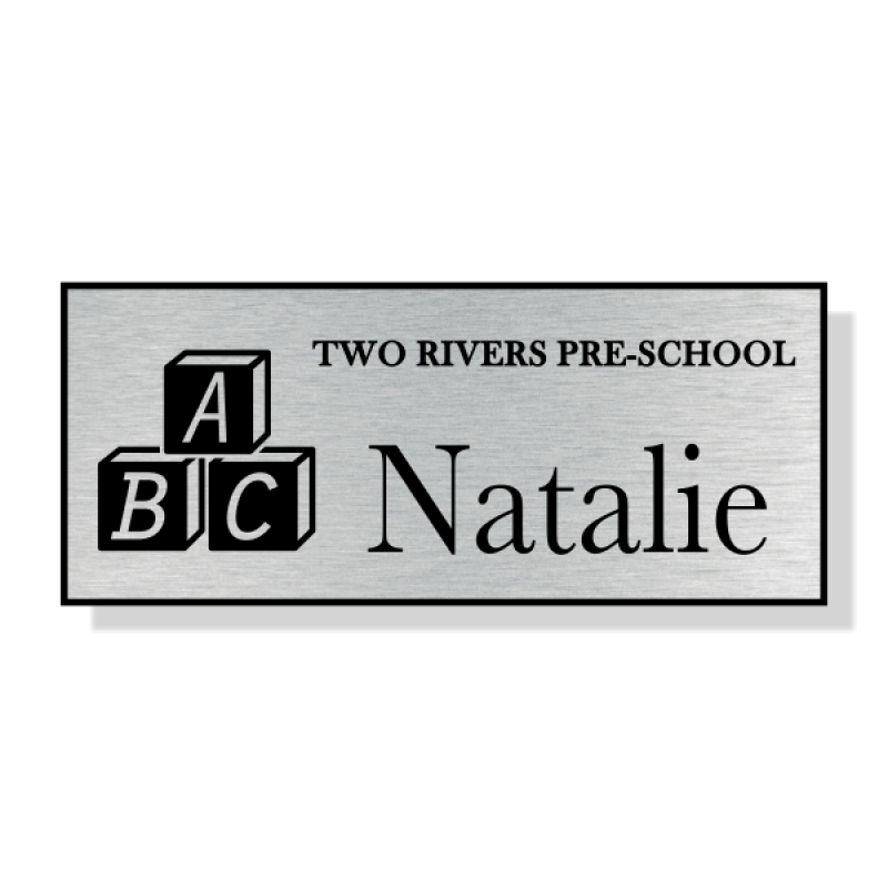 Day Care ABC One Color 3 Line Name Badge Day Care ABC One Color 3 Line Name Badge