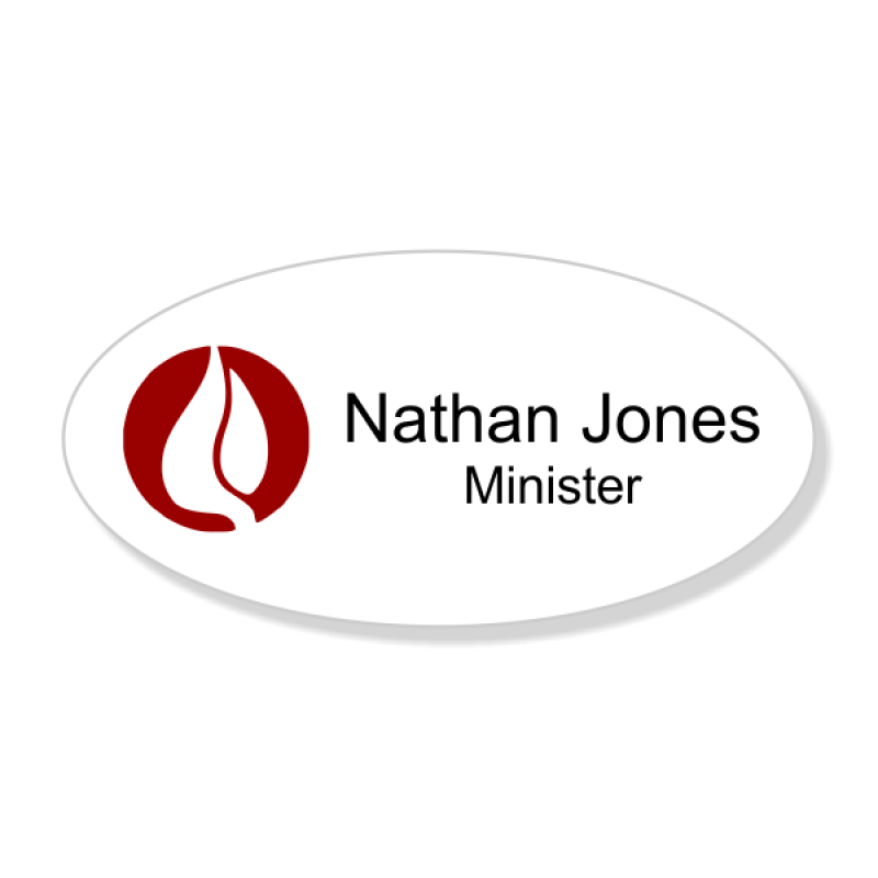 Pentecostal Full Color Name Tag - Oval Pentecostal Full Color Name Tag - Oval