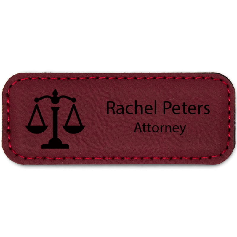 Scales of Justice Leatherette Law Office Name Tag Scales of Justice Leatherette Law Office Name Tag