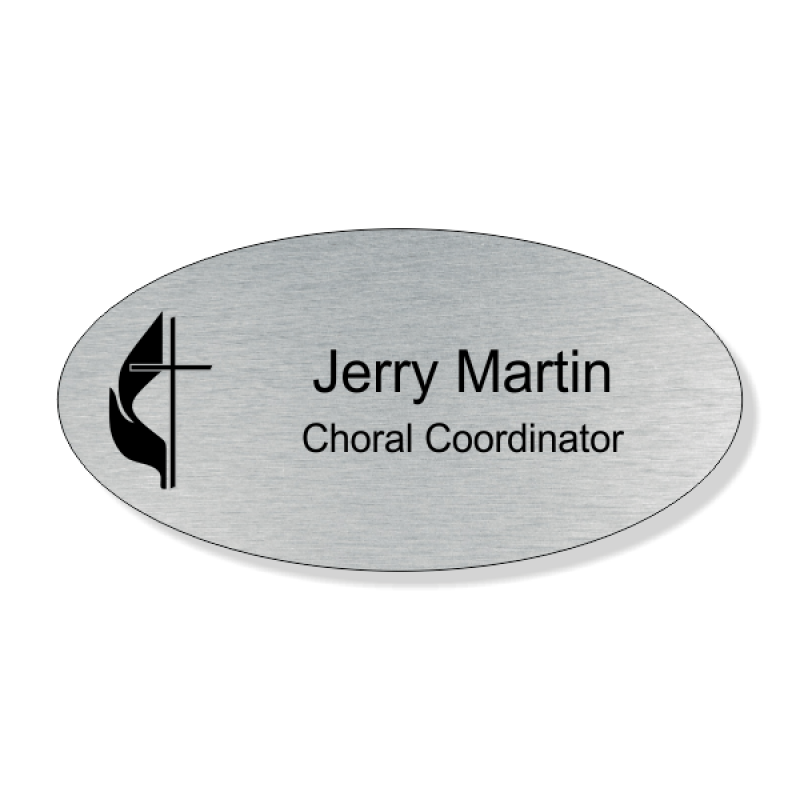 United Methodist Engraved Name Tag - Oval United Methodist Engraved Name Tag - Oval