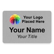 Custom Brushed Silver Name Tags - 2 x 3