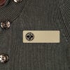 Gold Name tag with black logo 