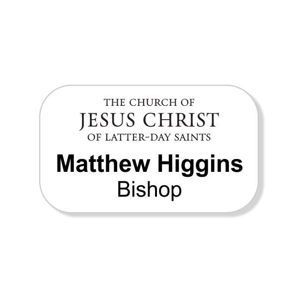 Rectangle Church of Latter Day Saints Full Color Name Tag - Name Tag Wizard