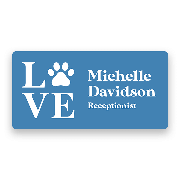 Veterinary Custom Paw Shape Name Tag