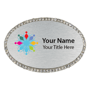 Rhinestone Magnetic Oval Name Badges