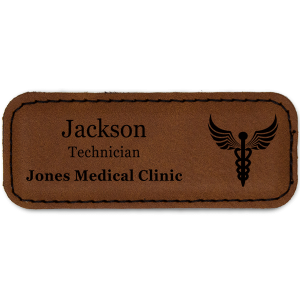 Caduceus Leatherette Name Tag