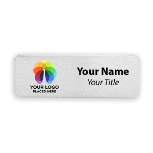 1" x 3" Brushed Silver Custom Name Tags