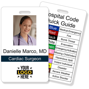 Double Sided Hospital Code Quick Guide  Photo ID