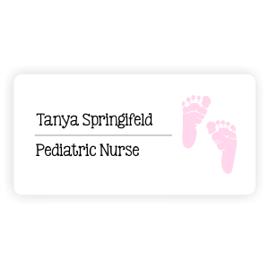 Pink Baby Foot Pediatric Name Tag