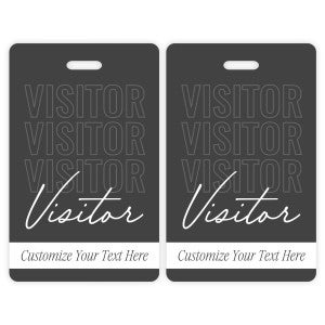 Outline Pattern Visitor Badge - Custom Text Field