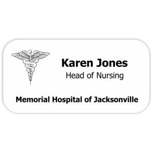 Medical Caduceus Symbol Large Name Tag