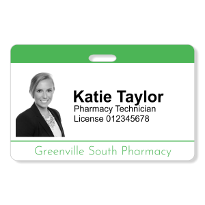 Pharmacy  Horizontal Photo ID Badge 