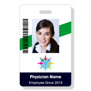 Slanted Stripe Barcoded Medical ID Badge