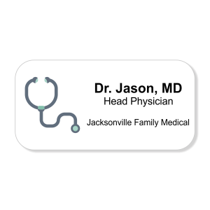 Stethoscope Full Color Name Tag