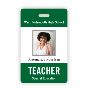 Vertical Photo ID Badge for Teachers