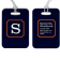 Navy with Orange Frame Monogram Luggage Tag