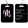 Pink and White Shadowed Text Monogram Luggage Tag