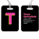 Pink and Yellow Shadowed Text Monogram Luggage Tag