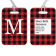 Red Buffalo Plaid Monogram Luggage Tag