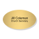 Name and Title Engraved Faith Oval Name Tag 