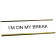 Funny I'm On My Break Engraved Plastic Funny Desk Plate with Aluminum Holder