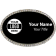 Engraved Oval Bling Name Tag