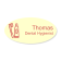 Toothbrush and Toothpaste Oval Dentist Name Tag