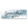 1" x 3" UV Printed Full Color Name Tag on Blue Marble Background with Script Custom Text