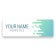 1" x 3" UV Printed Full Color Name Tag with Wave Pattern and Bold Condensed Custom Text