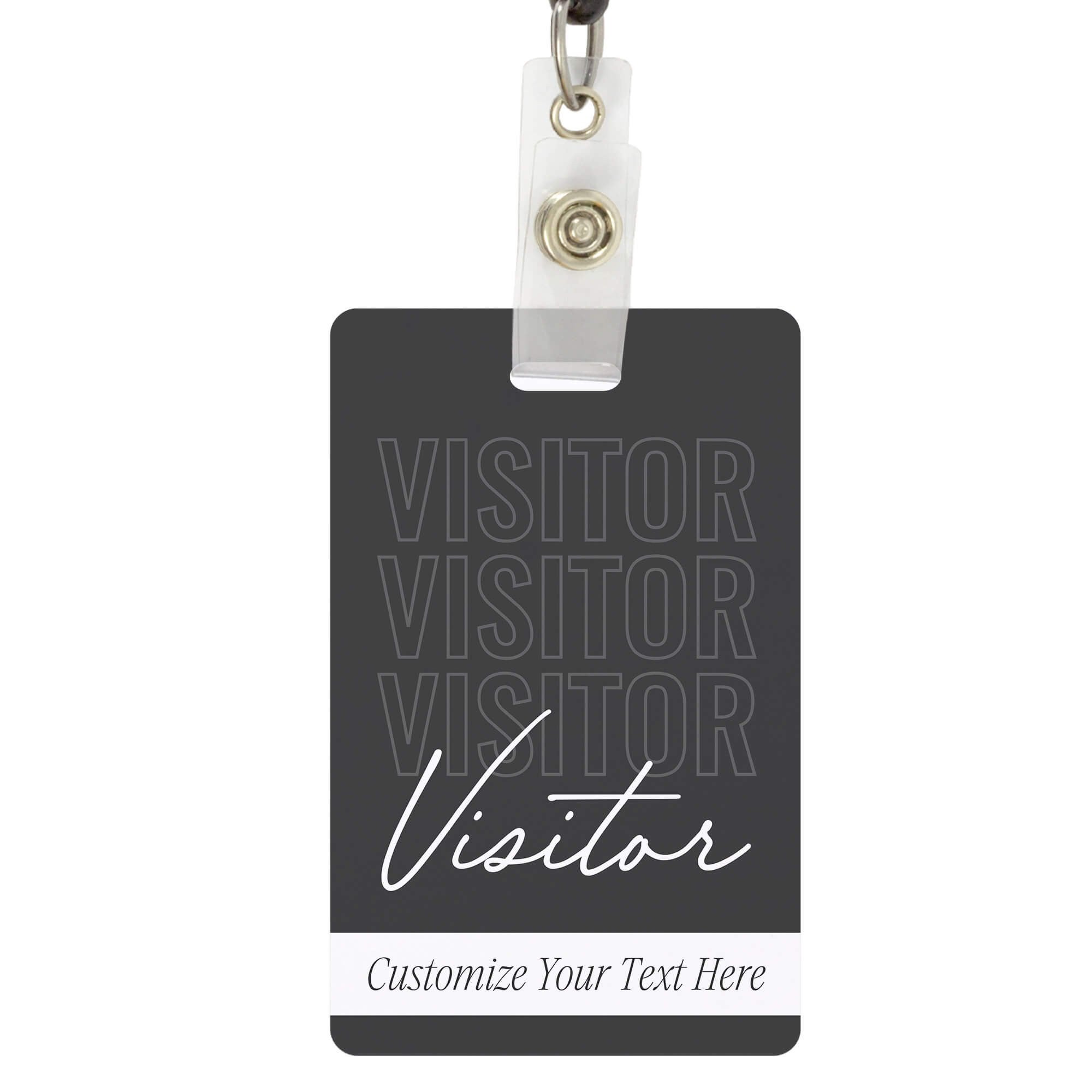 Outline Pattern Visitor Badge - Custom Text Field