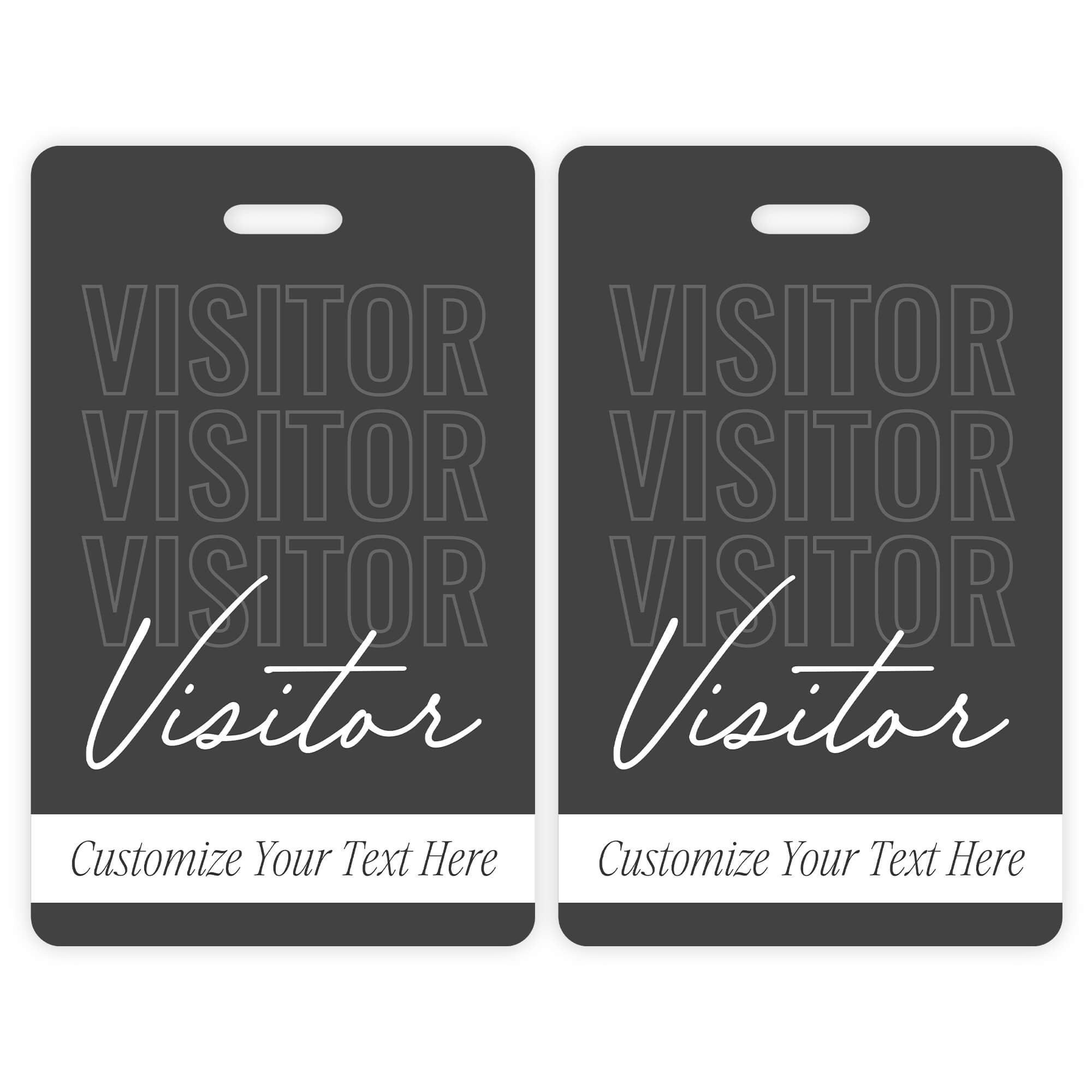 Outline Pattern Visitor Badge - Custom Text Field