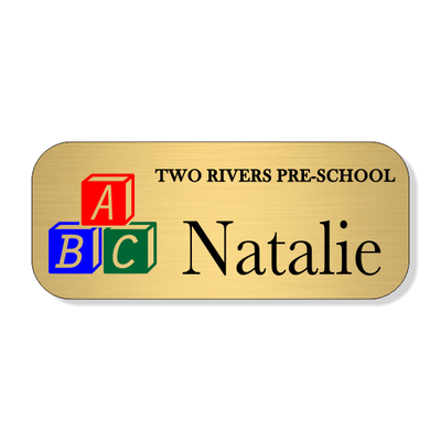 Day Care ABC 3 Line Name Badge