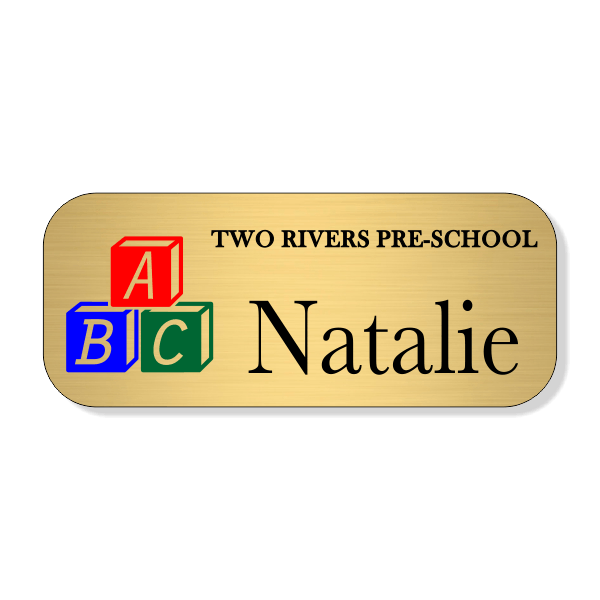 Day Care ABC Full Color School Name Tag