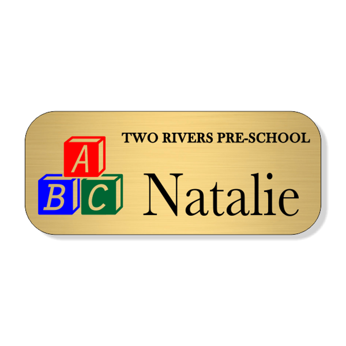 Day Care ABC Full Color School Name Tag