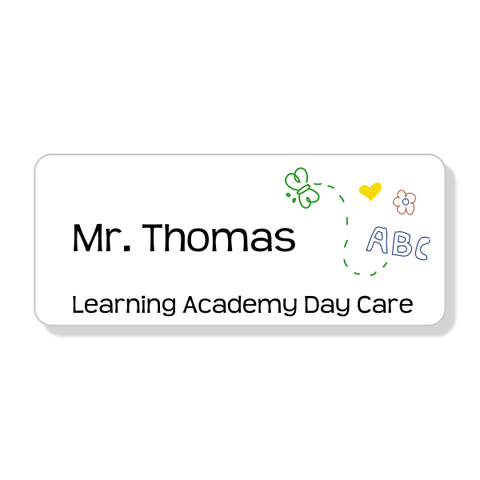 Butterfly Drawing School Name Tag